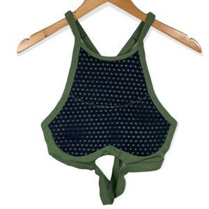 Chestee Sports Bra - Army Green with Black Mesh Overlay: 8